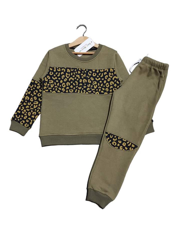 Leopard Print Fleece Track Suit