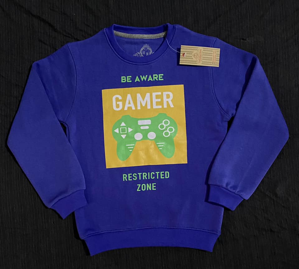 gamer sweatshirt, red sweatshirt, video game sweatshirt, game controller sweatshirt, BE AWARE sweatshirt, RESTRICTED ZONE sweatshirt, cotton blend sweatshirt, soft sweatshirt, comfortable sweatshirt, stylish sweatshirt, everyday sweatshirt, dress up sweatshirt, gift for gamer