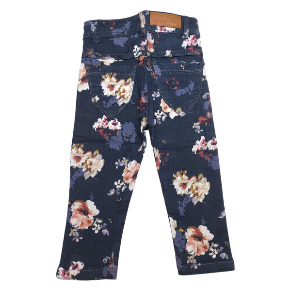 Blue Floral printed Girls Pants