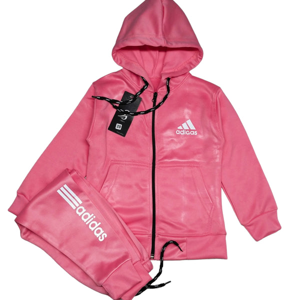 Light Pink Adidas Dry Fit Fleece Suit